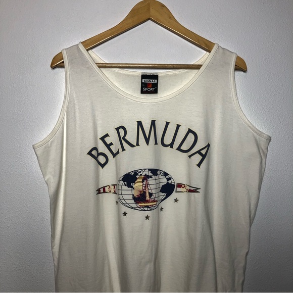 Vintage 1990s Bermuda Signal Sport Tank Top XL - Picture 5 of 6